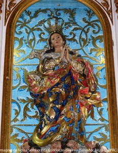 Imagem de Nossa Senhora da Conceição da Praia da Basílica do mesmo nome em Salvador (BA), trazida de Portugal pelo primeiro governador-geral do Brasil, Tomé de Souza.