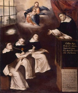 Santo Alberto Magno ensinando (Gregorio Vasquez de Arce y Ceballos, séc. XVII. Coleção Privada, Bogotá (Colômbia)