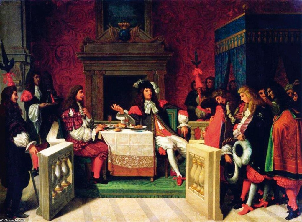 Luiz XIV janta na companhia de Mollière (Jean Auguste Dominique Ingres, 1780-1867)