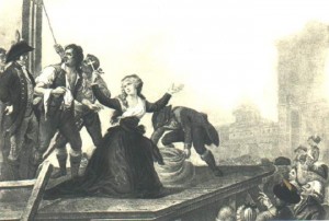 Gravura representando Madame Elisabeth na guilhotina