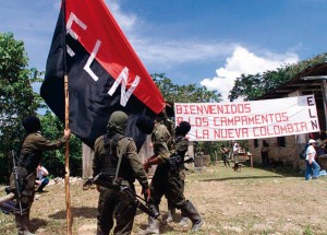 Acampamento do ELN, grupo guerrilheiro apresentado agora como sendo uma ameaça ao Estado colombiano.