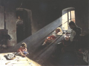 Funeral, obra de Pataky László. Vallatás (1886)