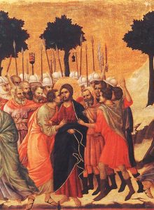A Traição de Judas (La Maestà, detalhe) Duccio di Buoninsegna, séc. XIV. Museo dell’Opera del Duomo, Siena