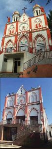 Fotos da Igreja CatÃ³lica de Xinjiang, antes e depois de ser profanada por agentes do regime comunista