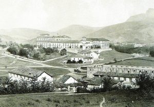 Vista lateral do PalÃ¡cio de SÃ£o CristÃ³vÃ£o entre 1858 e 1861.