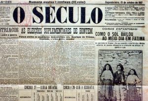 O jornal portuguÃªs "O SÃ©culo" registra o milagre do sol