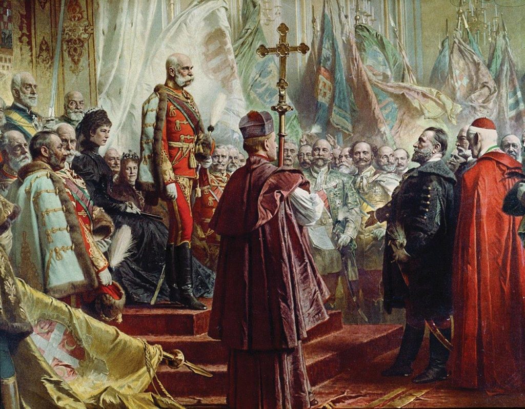 O Imperador Francisco JosÃ© I e a Imperatriz Elizabeth nas comemoraÃ§Ãµes do milÃªnio da Hungria â€“ Gyula BenczÃºr (1844-1920). ColeÃ§Ã£o Particular.