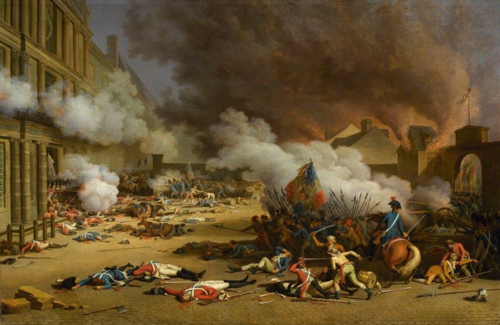 O palácio das Tulherias foi invadido e a guarda suíça massacrada