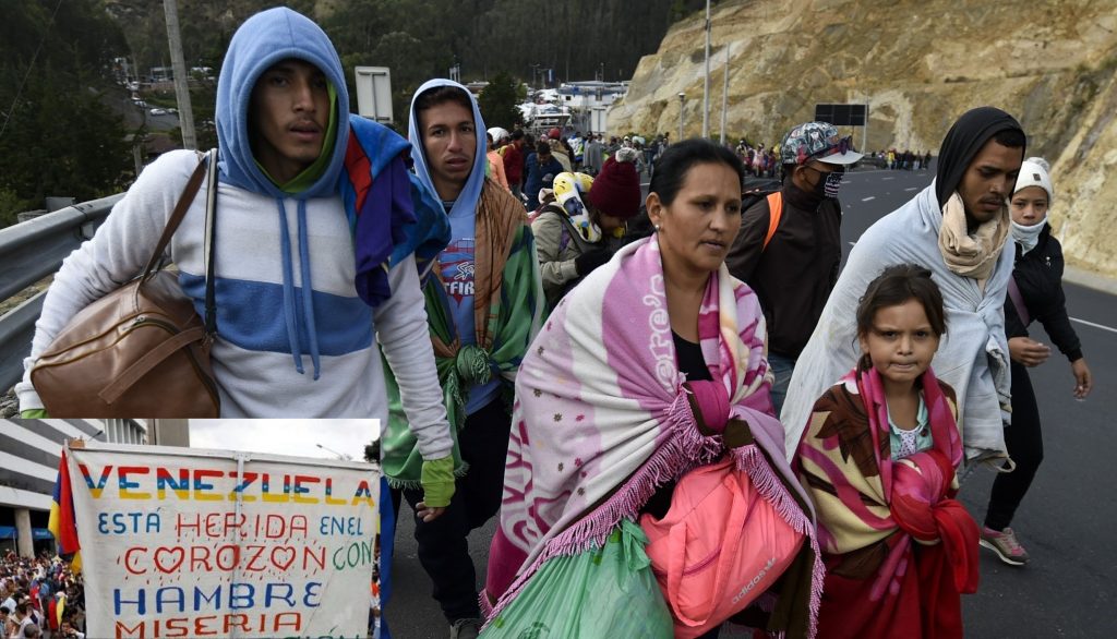 Venezuelanos em fuga pela fronteira com a Colômbia