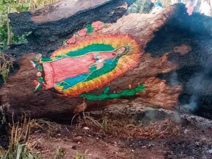 Fogo não atinge imagem da Virgem de Guadalupe